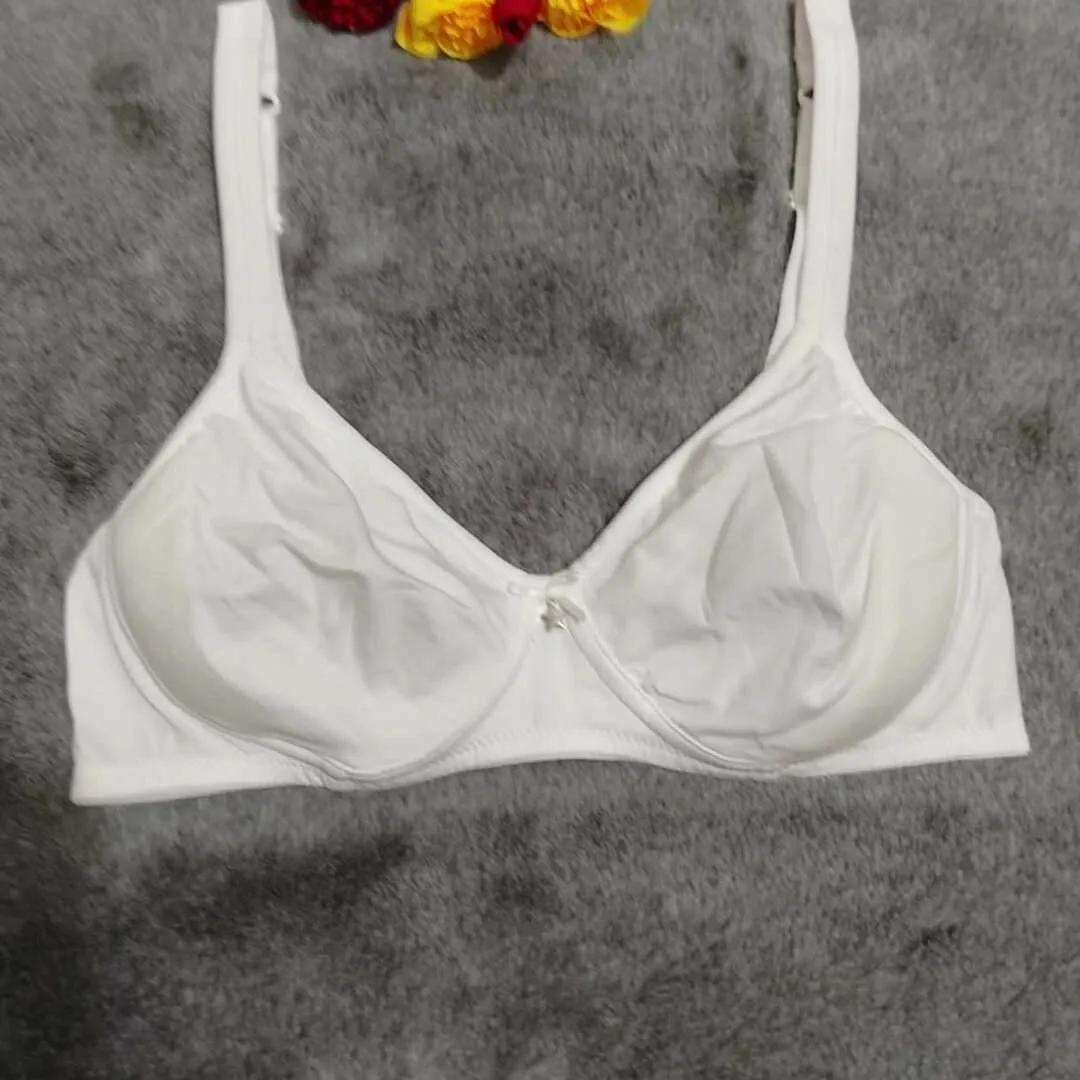Cotton-Bra-White-Color Non Padded Bra
