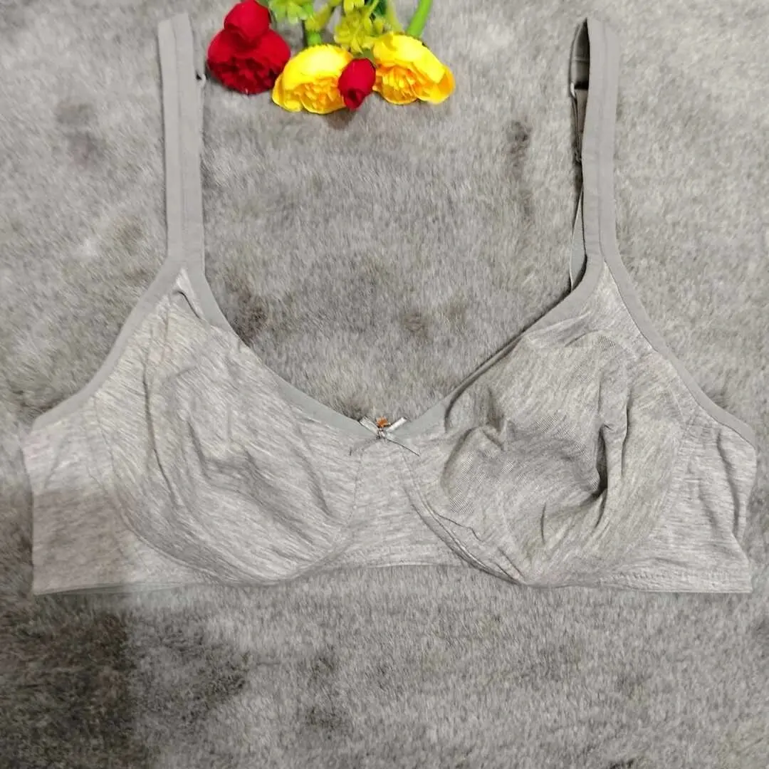 Cotton-Bra-Grey-Color Cotton Bra